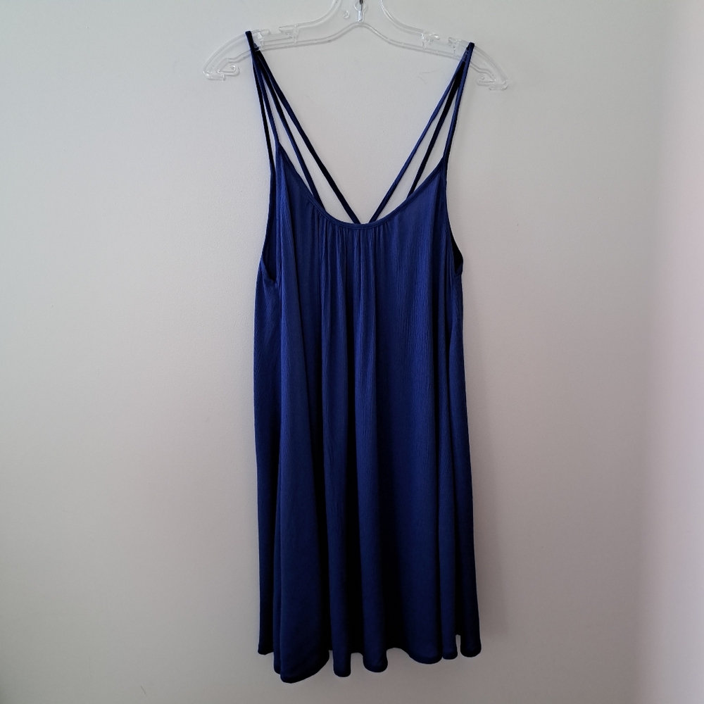 Roxy Blue Back Crossed Beach Cover Up Dress
